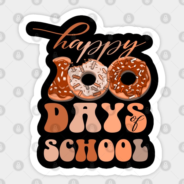 100th days of school Funny groovy donuts kindergarten Teachers Sticker by NIKA13